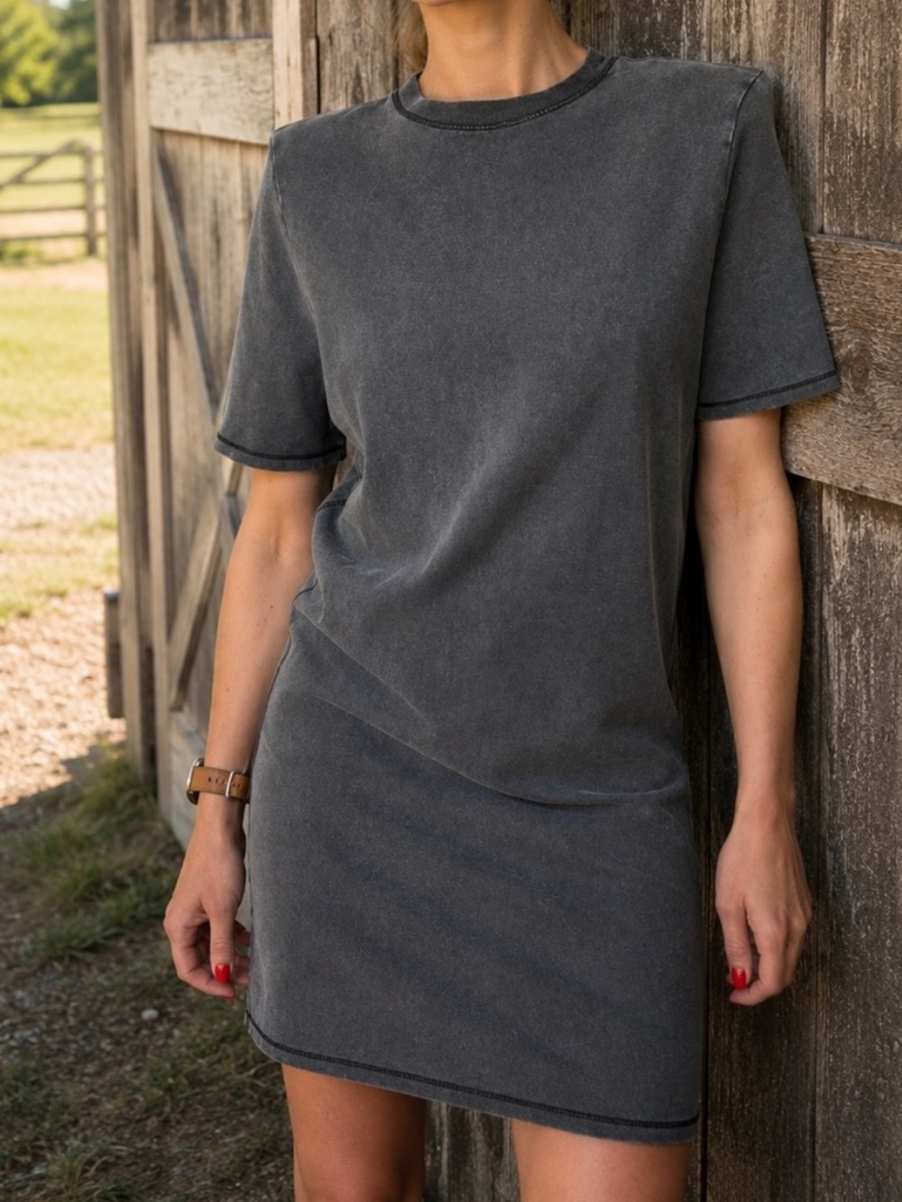 NWT Divided Gray Cotton Shirt Mini Dress Size XS